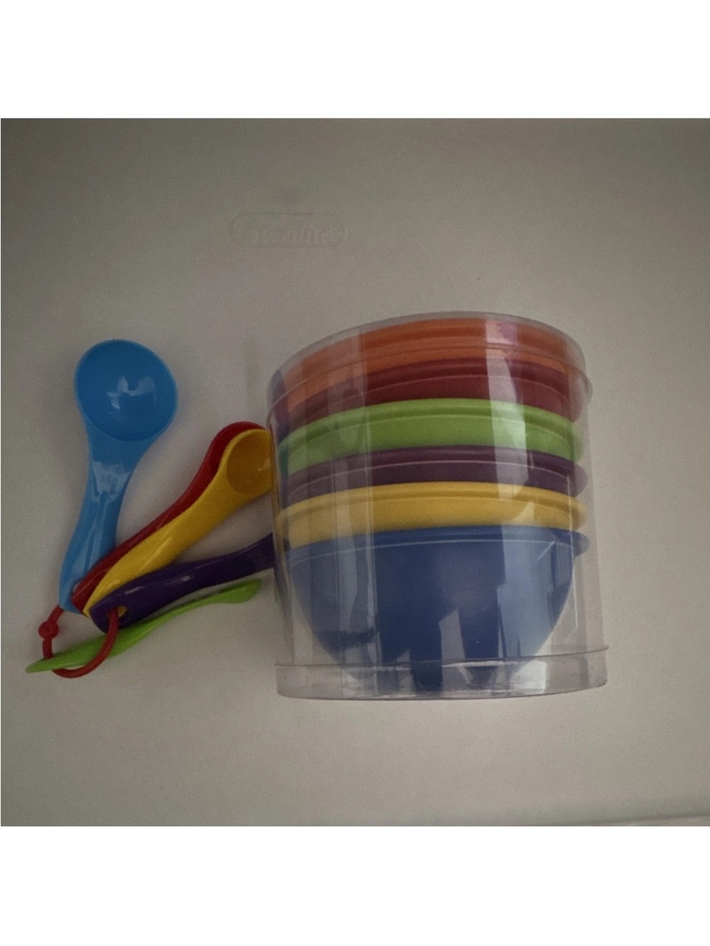Multicolor Nesting Mixing Bowls with Matching Measuring Spoons